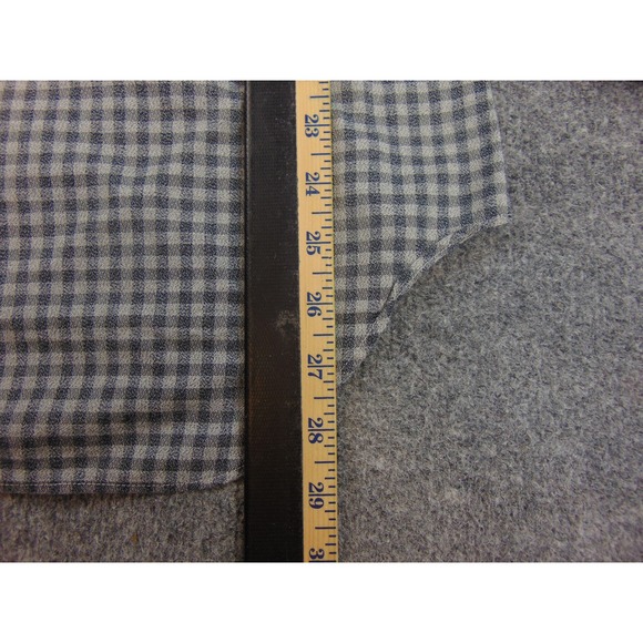 Bullock Jones Flannel Shirt Mens Large Gray Gingham Check Plaid Business Smart - Picture 5 of 8